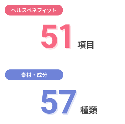 51のヘルスベネフィット・57の素材・成分